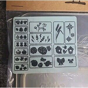 NEW JRV  15mil Reusable Wreath Accessory Set Of 15  Stencils 11.5x5.5/6.5x3
